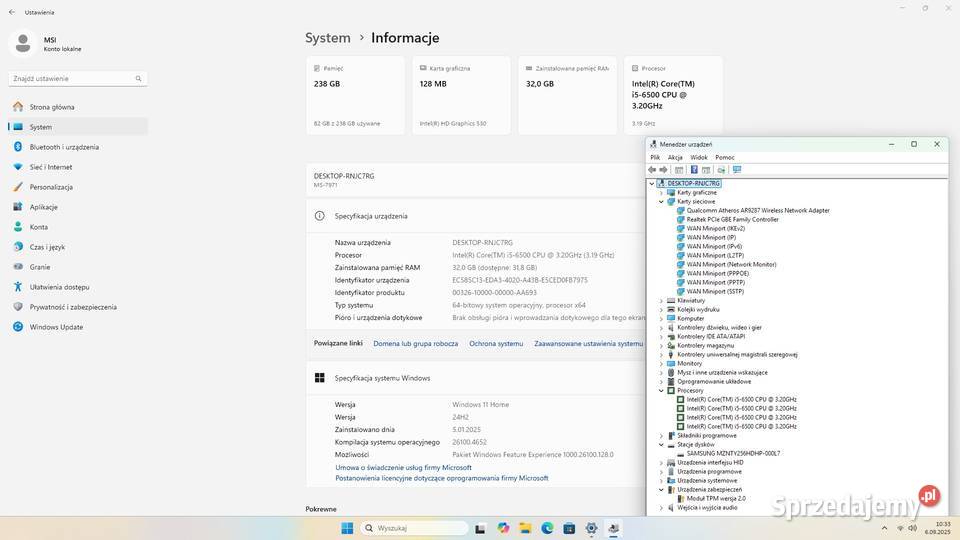 Komputer gamingowy Intel i56500 ram 32GB SSD m2 Kraków