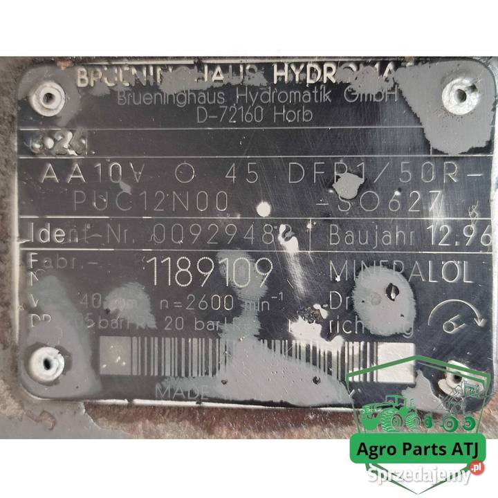 Pompa hydrauliczna AA10V045DFR1 R992000793 Fendt Ciechanowiec sprzedam