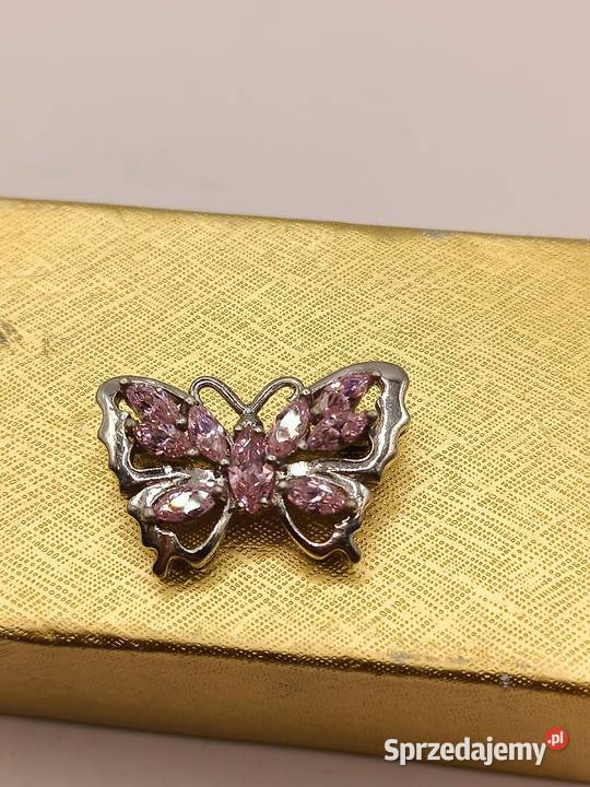 BIŻUTERIA BROSZKA PIĘKNA MAŁY MOTYL RÓŻOWE Zamość sprzedam