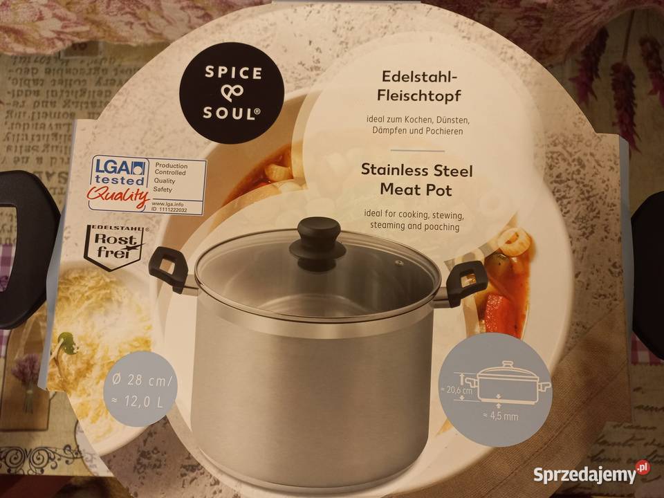 NOWY Garnek 12 litrów ze stali nierdzewnej z Puławy