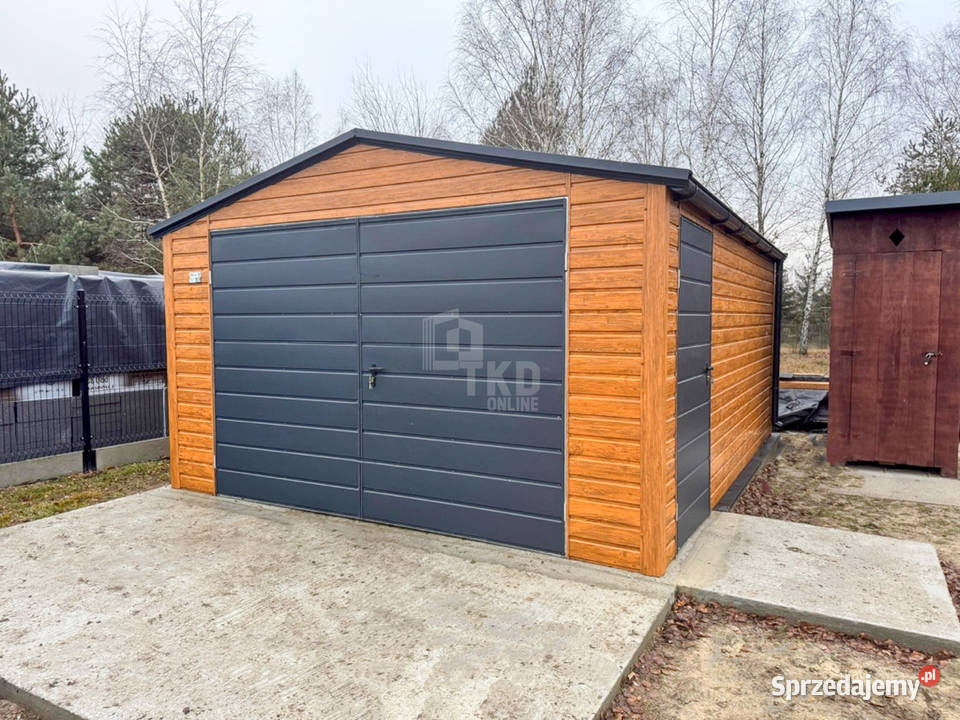Garaż blaszany 45x6m Brama dwuskrzydłowa drzwi mazowieckie Przasnysz