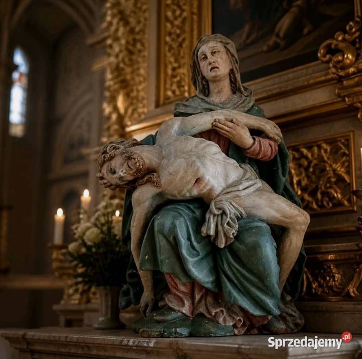Pieta 1720 r drewno Antyki Kraków