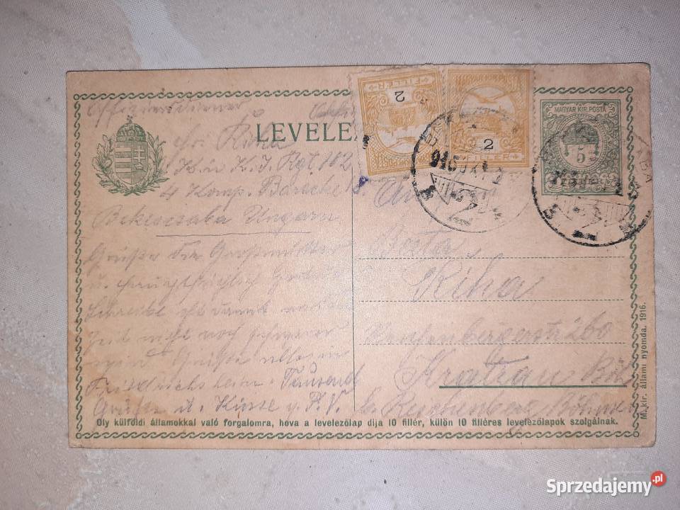 Stara 120 lat pocztowka pisana odrecznie z Budapesztu