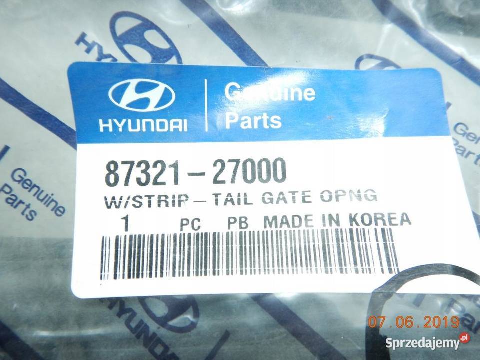 USZCZELKA KLAPY TYŁ HYUNDAI TIBURON 9701 ASO Uszczelki lubelskie