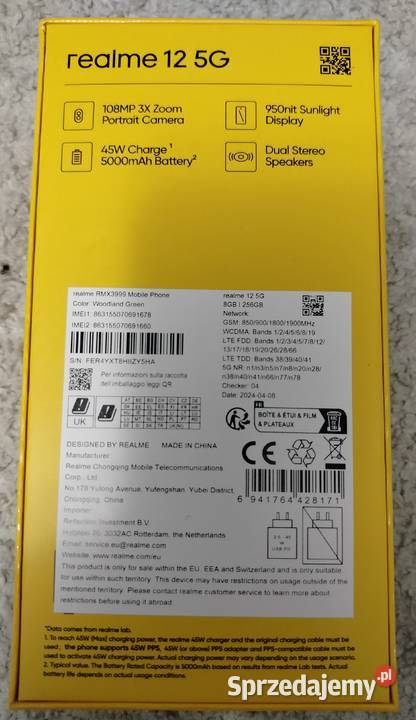 Realme125G 8256G Telefon Nie używany sprzedam