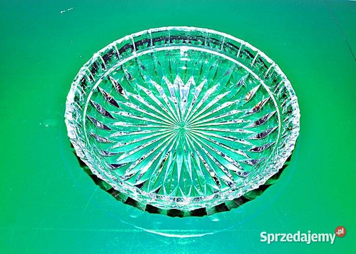 KRYSZTAŁOWA DUŻA PŁYTKA MISA na owoce słodycze przezroczysty śląskie Chorzów