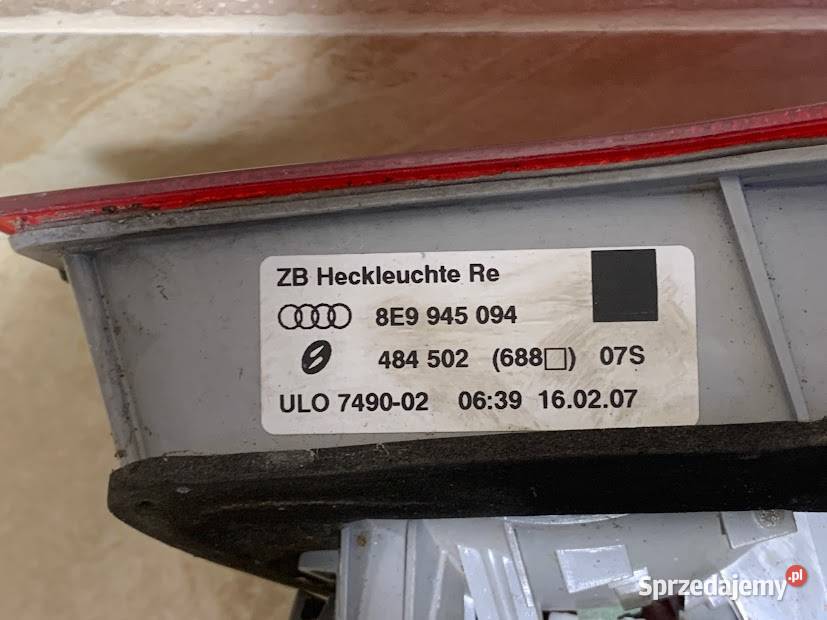 Lampa prawy tył Audi A4 b7 kombi 8E9945094 osobowe Barwałd Dolny