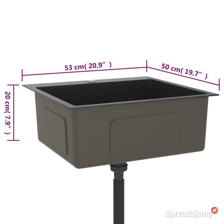 vidaXL Ręcznie robiony zlew kuchenny czarny stal Warszawa