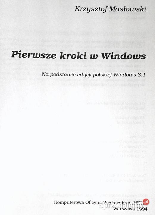 Pierwsze kroki w Windows Krzysztof Masłowski miękka Chełm
