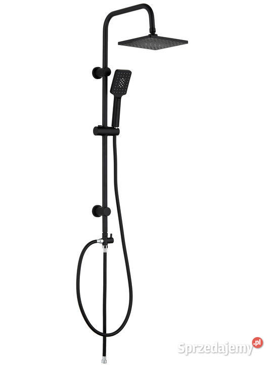 Deszczownica prysznic 15m 95 czarny kwadrat ABS czarny Łódź