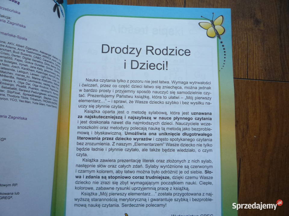 Mój pierwszy elementarz Czytamy metodą sylabową przedszkole sprzedam