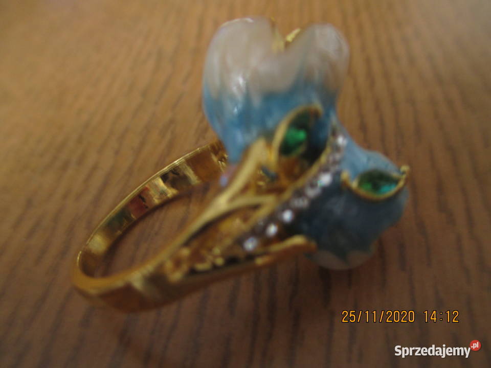 pierscionek z kwiatkiem emalia 8151 mm Warszawa