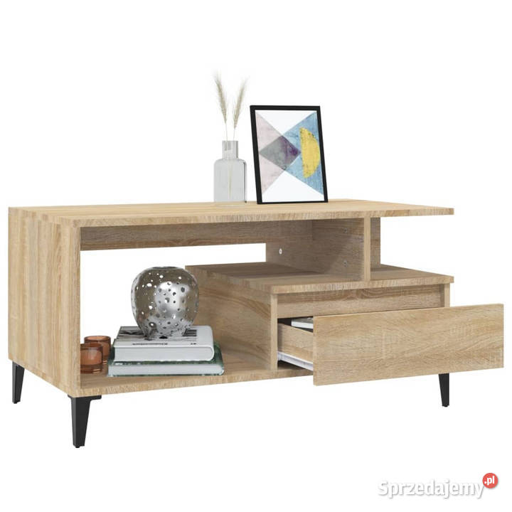 Stolik kawowy dąb sonoma 90x49x45 materiał Warszawa