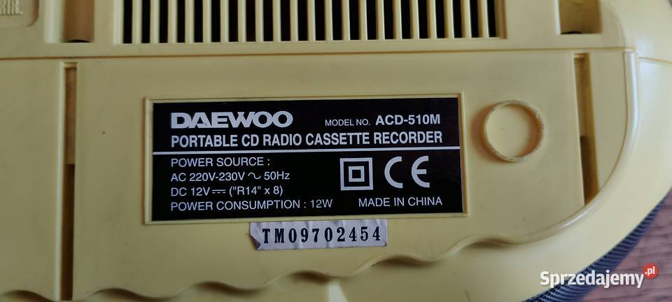 Kultowy Boombox Daewoo ACD510M CD Radio Kasety