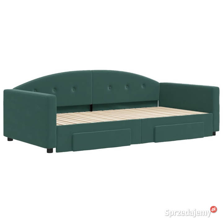 Sofa rozsuwana z szufladami ciemnozielona 75cm mazowieckie Warszawa