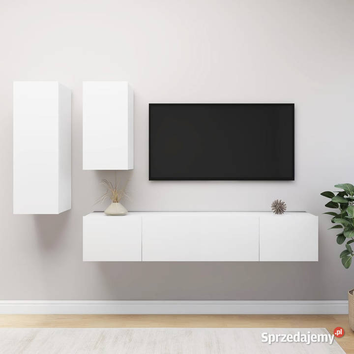 4cz zestaw szafek TV biały materiał sprzedam