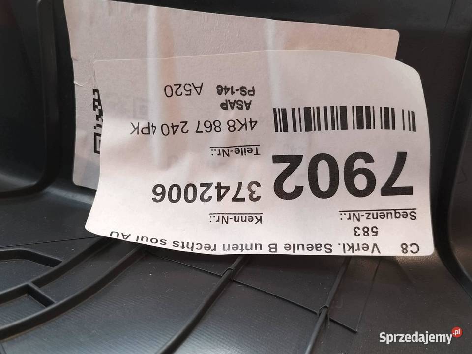 OSŁONA SŁUPKA B PRAWA SLINE KPL 4K Audi A7 II