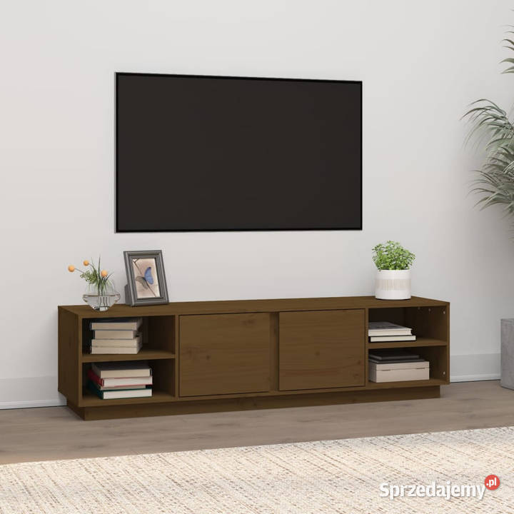 Szafka pod TV miodowy brąz 156x40x40 lite drewno Dom i Ogród mazowieckie