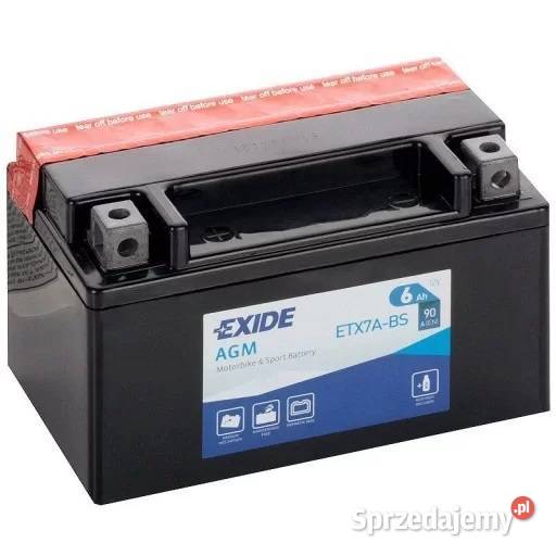 Akumulator motocyklowy EXIDE ETX7ABS YTX7ABS 12V mazowieckie sprzedam