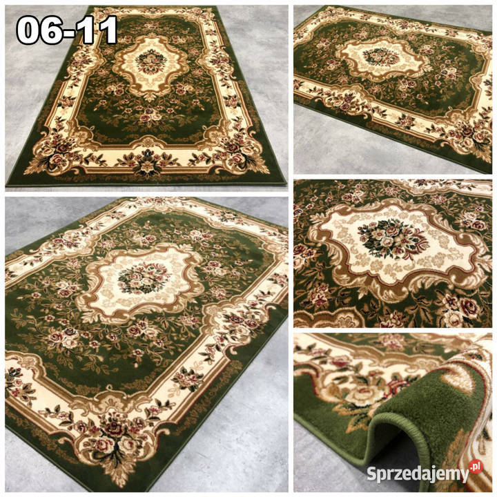 GĘSTY DYWAN 200X300 ZIELONY KLASYCZNY 0611 Białystok