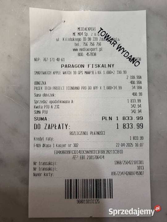 Apple Watch 10 Jet Black 46mm na gwarancji Apple / iPhone Zduńska Wola