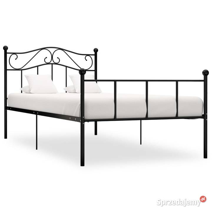 vidaXL Rama łóżka, czarna, metalowa, 100 x 200 cm (284524)