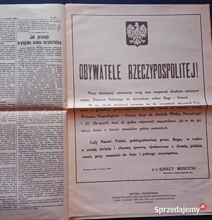 Kurjer Warszawski 247 Czwartek 7 września 1939 r wielkopolskie sprzedam