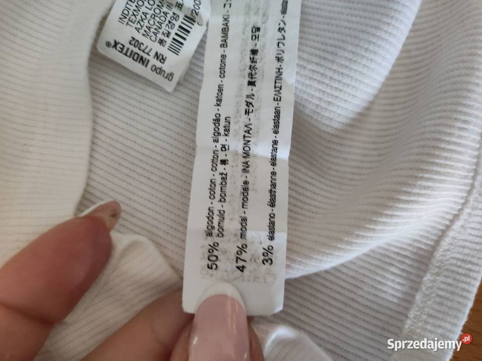 bluzka koszulka top tshirt ZARA ozdobny dekolt Rozmiar 0 Kielce