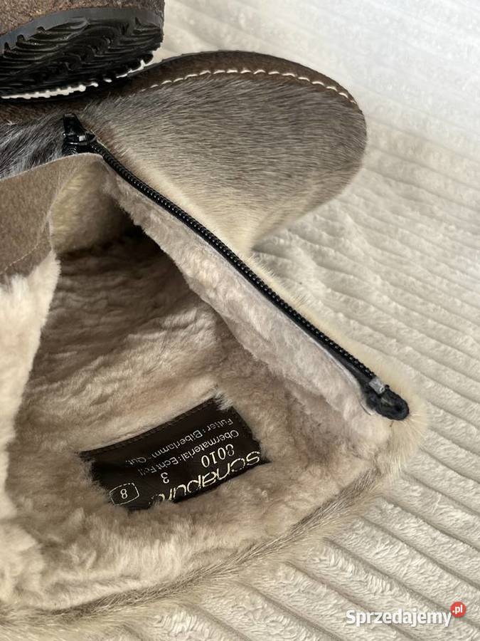 Vintage prawdziwe futro Winter Boots Schapuro