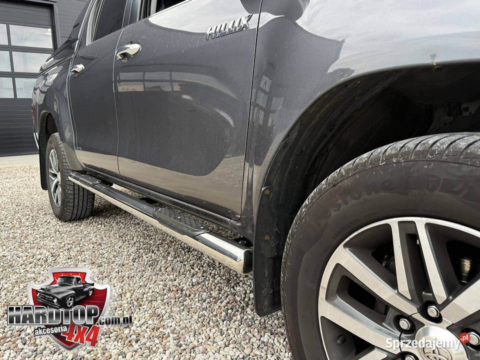 Progi Hilux Orurowanie Stopnie Boczne CHROM Lampy robocze Pasłęk