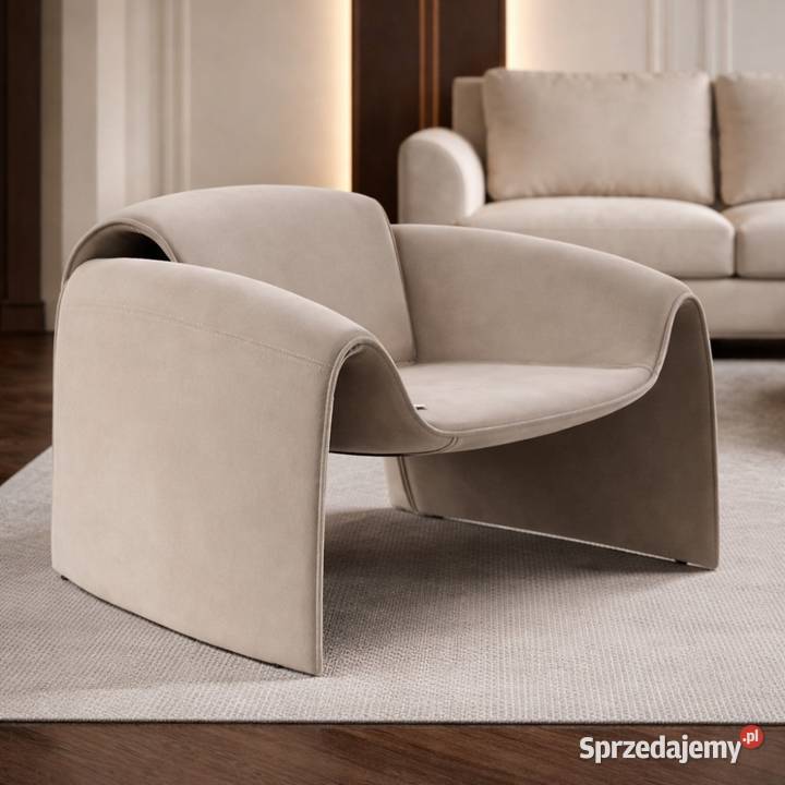 Designerski Nowoczesny Fotel SPIDER Jasny Beż Warszawa