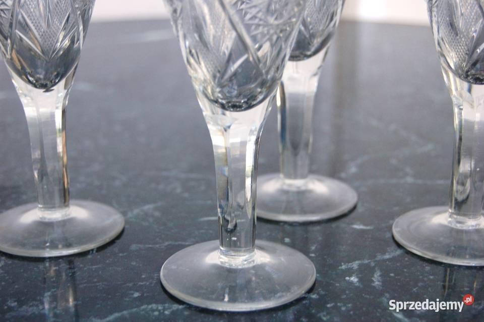 Stare kryształowe szlifowane kieliszki do wina 5 przezroczysty Lublin sprzedam