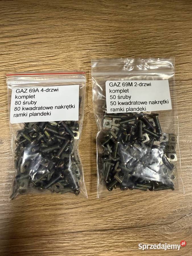 Śruby i nakrętki kwadratowe do plandeki Gaz 69M Sucha Beskidzka