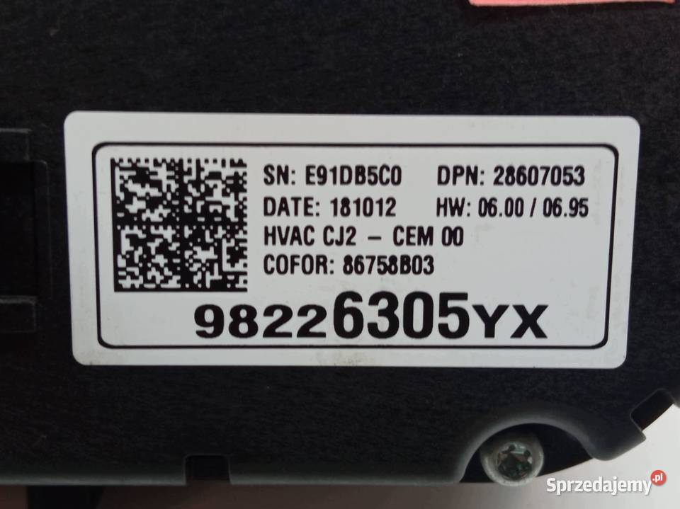 PANEL NAWIEWU 98226305YX Opel Crossland I sprzedam
