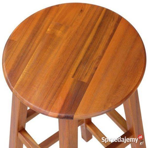 Stołki barowe lite drewno akacjowe stołek hoker Dom i Ogród Zamość