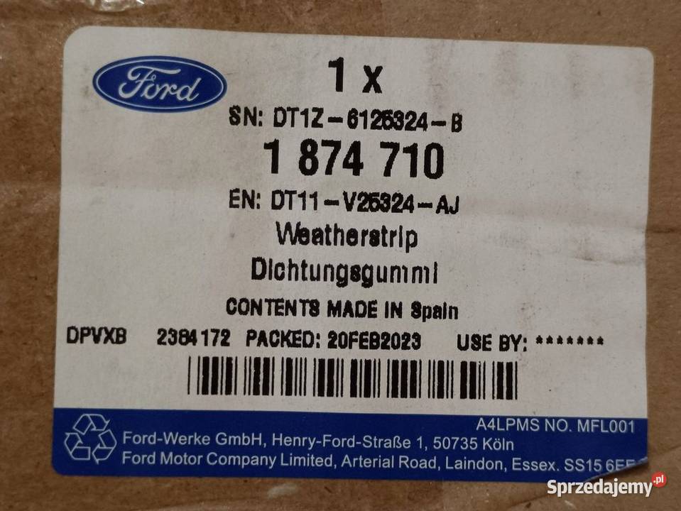 FORD TRANSIT TURNEO CONNECT 17 USZCZELKA DRZWI wielkopolskie Pleszew