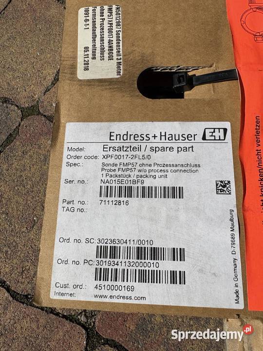 EndressHauser XPF00172FL50 Sonde FMP57 Pozostałe Warszawa