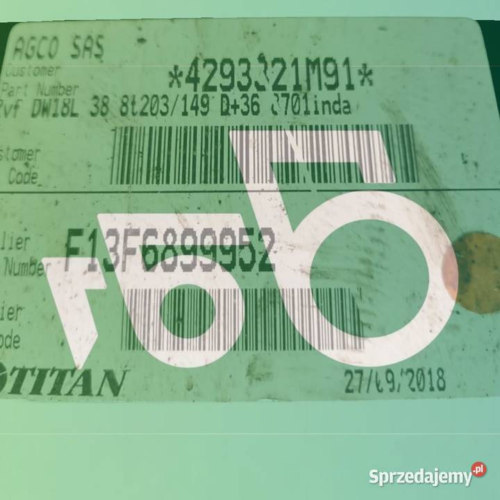 Felga DW18LX38 Titan 4293321M91 Massey Ferguson Wilkowo