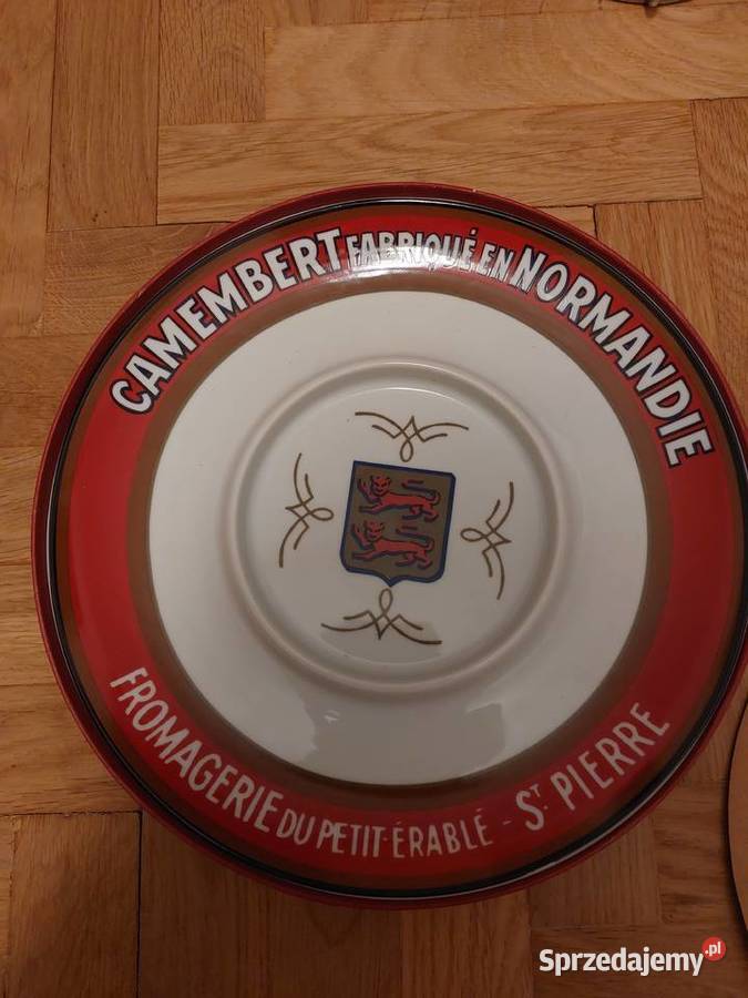 Talerz Camembert Fabrique en Normandie czerwony sprzedam