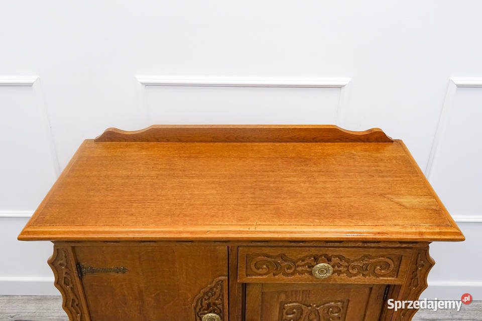 DĘBOWA KOMODA na nóżkach ZDOBIONA komoda z Komody Kalisz