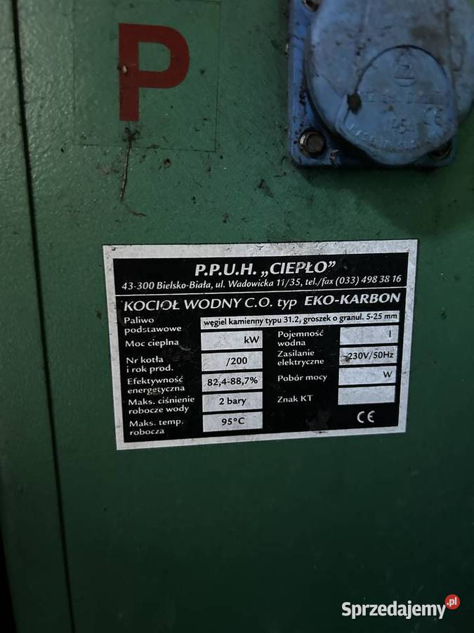Kocioł CO EkoKarbon z podajnikiem uszkodzony