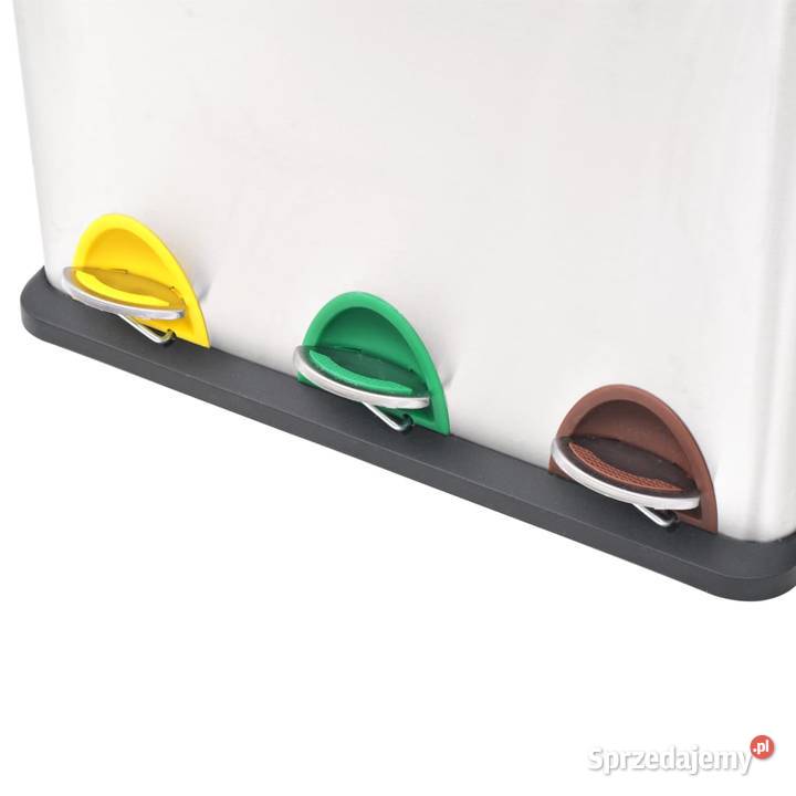 vidaXL Kosz do segregacji śmieci z pedałem stal