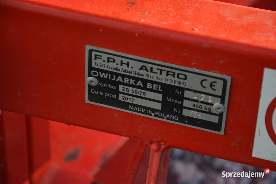 Owijarka do bel ALTRO AGRO ZS 5075 SPIMA STRUMYK Gromadzice