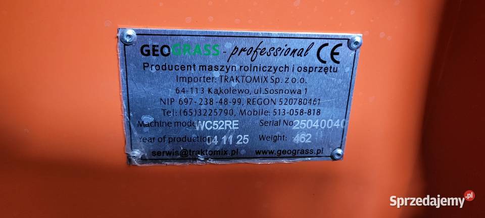 Rębak GEOGRASS WC52RE Model 2025 Własna nieuszkodzony sprzedam