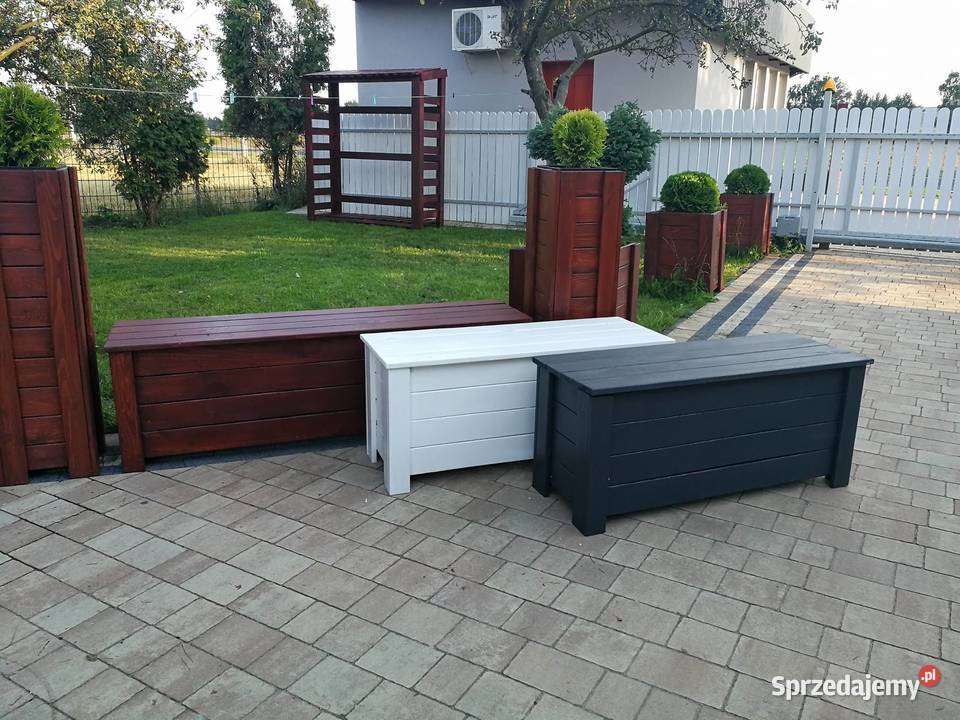 SKRZYNIA ŁAWA OGRODOWA ZE SCHOWKIEM drewno Lelów