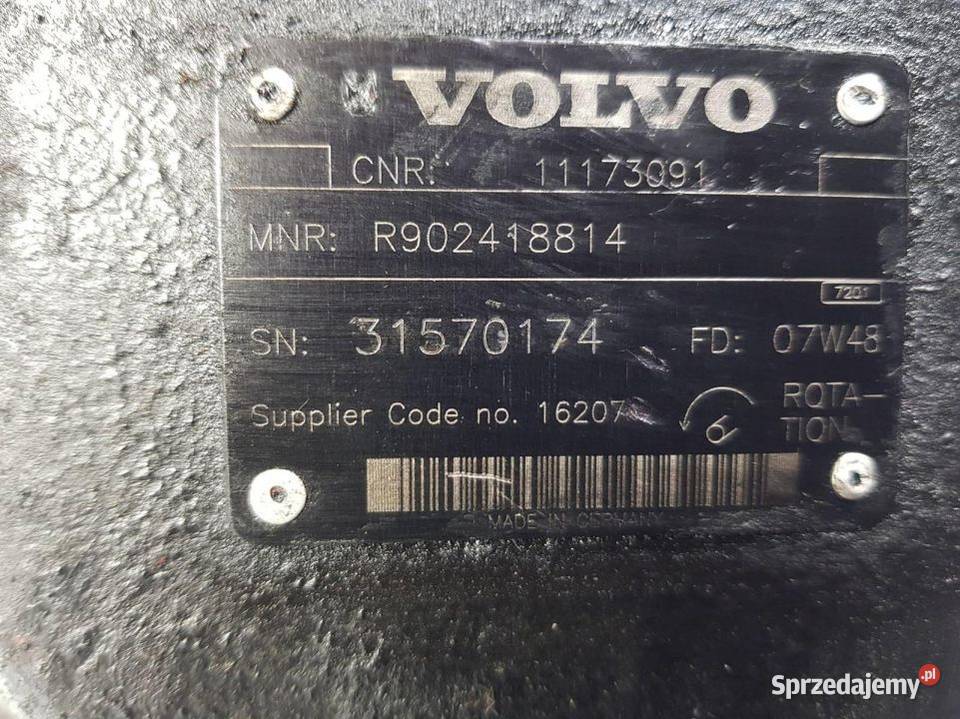 POMPA HYDRAULICZNA TRAKTOR VOLVO L120F 11173091 Lipno