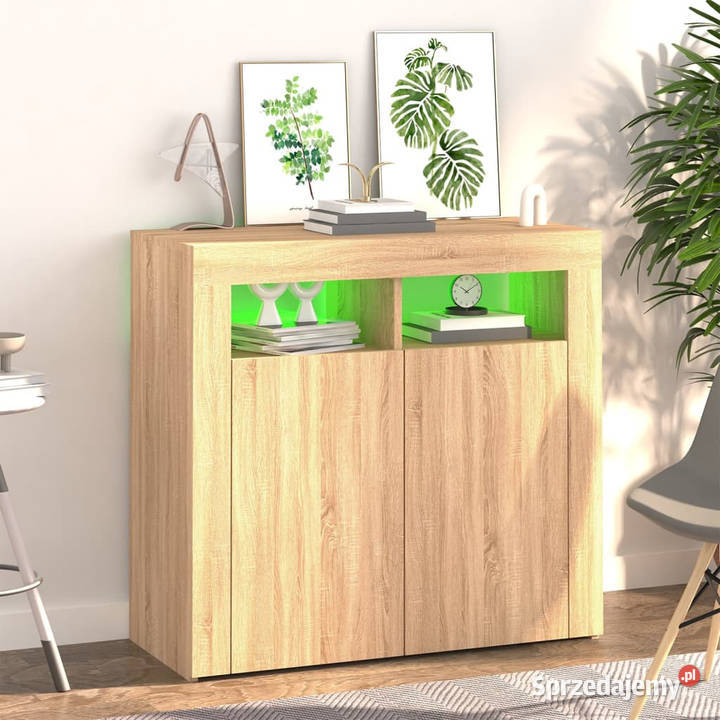 Szafka z oświetleniem LED dąb sonoma 80x35x75