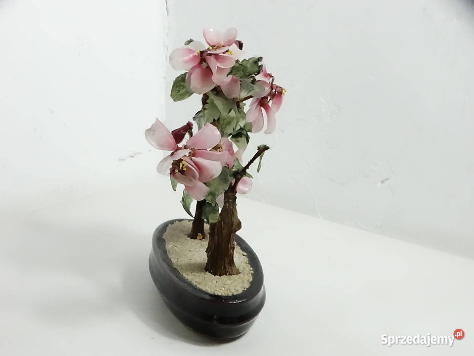 Chińskie Drzewko Bonsai Kwitnące Szkło Kamień Biłgoraj