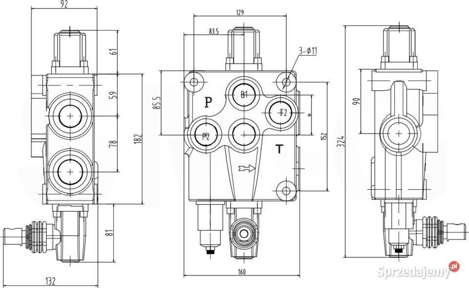 Rozdzielacz Hydrauliczny MONOBLOK 1 SEKCJA 120L