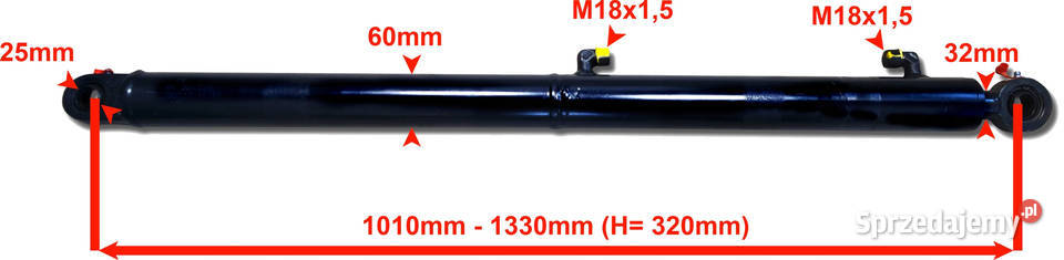 Siłownik cylinder 50x32 skok 320 PŁUG CHWYTAK
